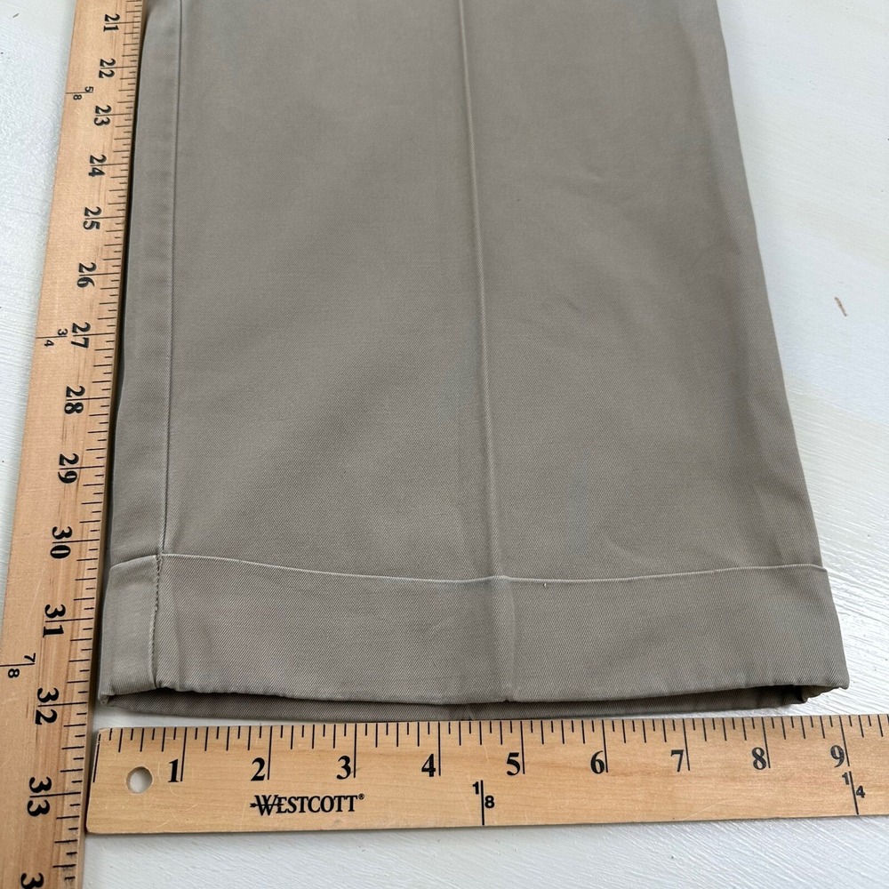 VTG Polo Ralph Lauren Relaxed Pleated Chino Pants Mens 37x32 Cuffed Khaki Beige - Picture 4 of 8